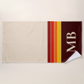 レトロストライプモノグラム ビーチタオル (正面)