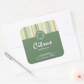 レトロストライプライン抽象芸術ビジネスキャンドルラベル スクエアシール (封筒)