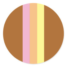 レトロストライプラウンドステッカー(オレンジ数々の色)