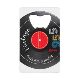 レトロストライプレコード1955 70誕生日 クレジットカード栓抜き