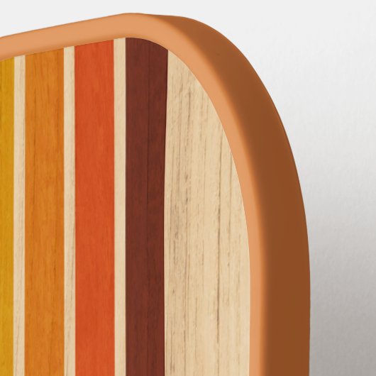 レトロストライプヴィンテージ名おもしろいクールカスタム ピックルボールラケット (左詳細)