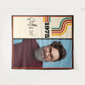 レトロストライプヴィンテージ1975フォトタペストリーオレンジ タペストリー (正面(横))