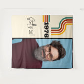 レトロストライプヴィンテージ1976フォトタペストリー タペストリー (正面(横))