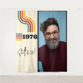 レトロストライプヴィンテージ1976フォトタペストリー タペストリー (正面)