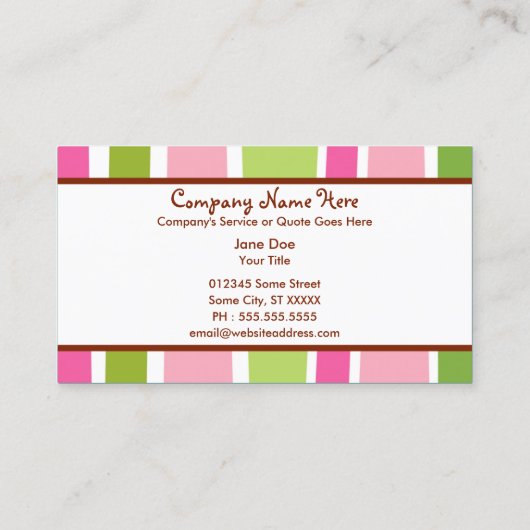 レトロストライプー 名刺 (裏面)