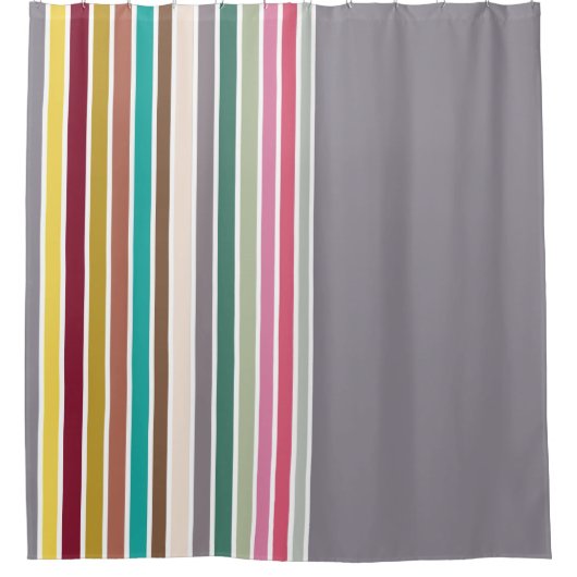 レトロストライプ型シャワーカーテン シャワーカーテン (正面)