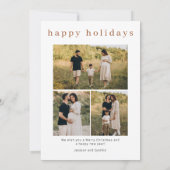 レトロストライプ家族クリスマス4写真 シーズンカード (裏面)