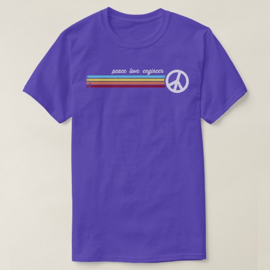 レトロストライプ技術者 Tシャツ (デザイン正面)