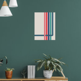 レトロストライプ抽象デザイン ポスター