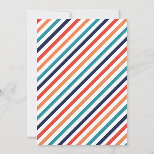 レトロストライプ抽象芸術カラフルラインクリスマス 招待状 (裏面)
