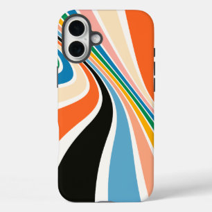 レトロストライプ抽象芸術iPhone / iPadケース iPhone 16 Plusケース