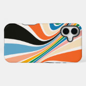 レトロストライプ抽象芸術iPhone / iPadケース iPhoneケース (裏面横)