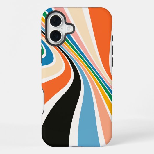 レトロストライプ抽象芸術iPhone / iPadケース iPhoneケース (裏面)