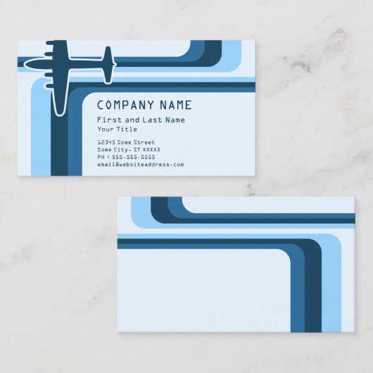 レトロストライプ旅行 名刺 (正面/裏面)