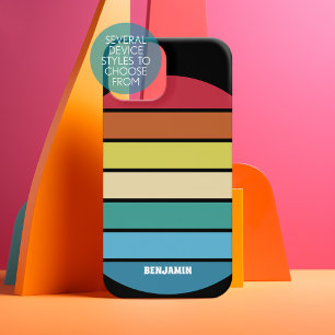 レトロストライプ柄 レインボー ビンテージ風 サンセット SAMSUNG GALAXY S22ケース