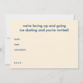レトロストライプ氷スケートで滑るパーティの招待状 招待状 (裏面)