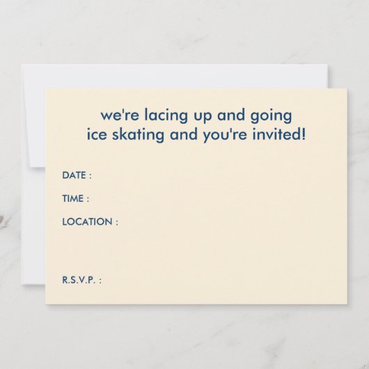 レトロストライプ氷スケートで滑るパーティの招待状 招待状 (裏面)