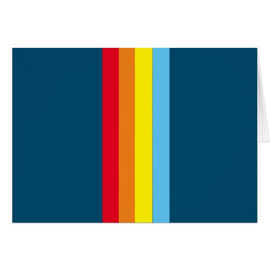 レトロストライプ空白のカード(ネイビーブルー数々の) (正面横)