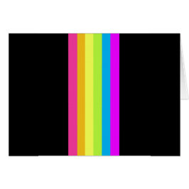 レトロストライプ空白のカード(ブラック&ネオン数々の)