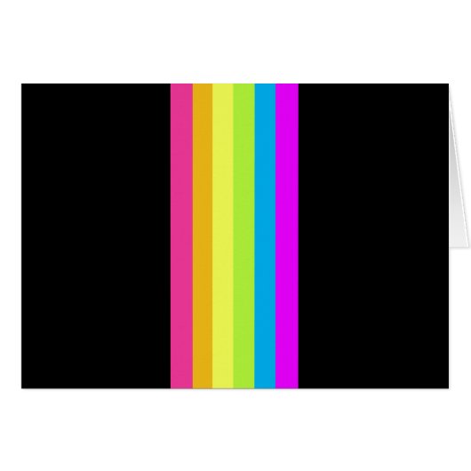 レトロストライプ空白のカード(ブラック&ネオン数々の) (正面横)