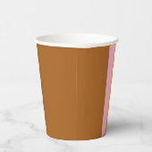 レトロストライプ紙カップ(オレンジ数々の) 紙コップ (右)