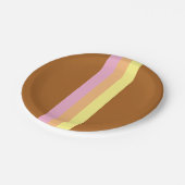 レトロストライプ紙プレート(オレンジ数々の色) ペーパープレート (アングル)
