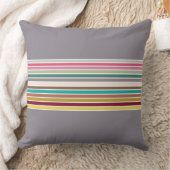 レトロストライプ装飾用クッション – 幾何学的アクセント クッション (ブランケット)