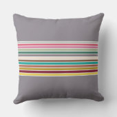 レトロストライプ装飾用クッション – 幾何学的アクセント クッション (裏面)