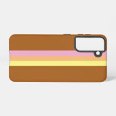 レトロストライプ電話ケース(オレンジ数々の色) SAMSUNG GALAXYケース (裏面横)