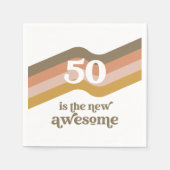 レトロストライプ50thバースデーパーティーナプキンス スタンダードカクテルナプキン (正面)