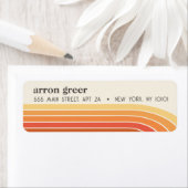 レトロストライプ70's 80sオレンジ色イエロー ラベル (インサイチュ)