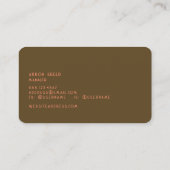 レトロストライプ70's 80sオレンジ金ゴールドタン 名刺 (裏面)