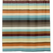 レトロストライプ シャワーカーテン (正面)