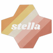 レトロストライプ – チュンキーの名前 – コーラルピンクの暖かい色合い サッカーボール (フラット)