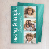 レトロストライプ-ティール(緑がかった色)- 3枚 – 明メリーるい シーズンカード