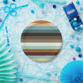 レトロストライプ ペーパープレート (パーティー)