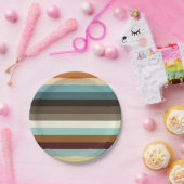 レトロストライプ ペーパープレート (パーティー)