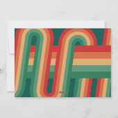 レトロストライプ – 写真 – Merry Christmas Line Art シーズンカード (裏面)