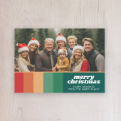 レトロストライプ – 写真 – Merry Christmas Line Art シーズンカード