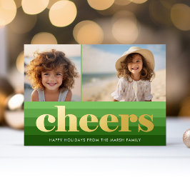 レトロストライプ – 緑の応援2 PhotoヴィンテージVibe 箔シーズンカード