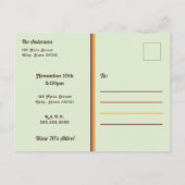 レトロストライプ 70年代パーティー インビテーションポストカード (裏面)