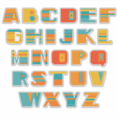 レトロストライプ- AからZ - シール (正面)