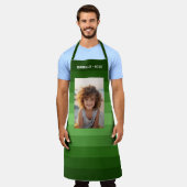 レトロストライプ- Christmas Green - シンプルPhoto エプロン (着用した状態)