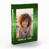 レトロストライプ- Christmas Green - シンプルPhoto フォトブロック (左)