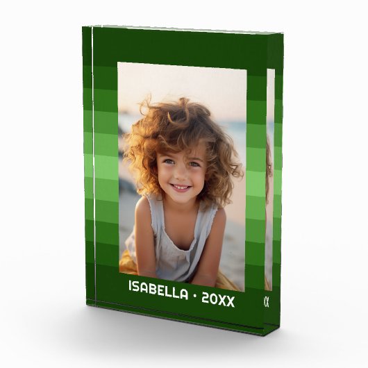 レトロストライプ- Christmas Green - シンプルPhoto フォトブロック (右)