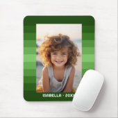 レトロストライプ- Christmas Green - シンプルPhoto マウスパッド (マウス)