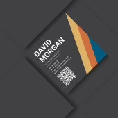 レトロストライプQRコード スクエア名刺