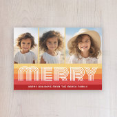 レトロストライプSunset Rust - 3 メリー写真 シーズンカード