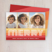 レトロストライプSunset Rust - 3 メリー写真 シーズンカード