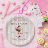 レトロストラウブパーフェクトマチャピンクボウブライダルシャワー ペーパープレート (パーティー)